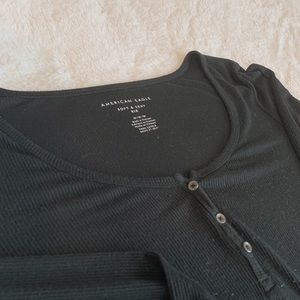 Black Ribbed Long Sleeve